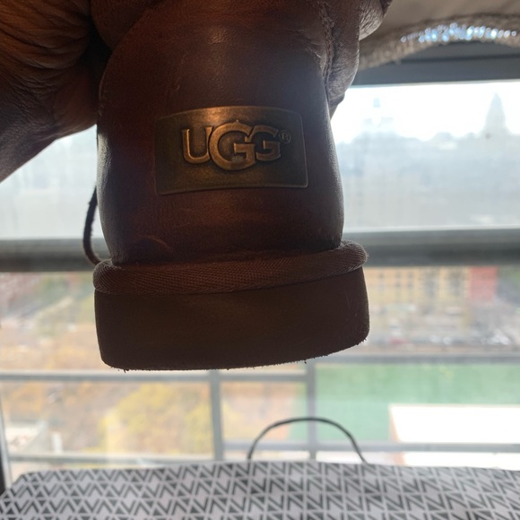 UGG Australia Tularosa Aztec Leather Lace Up Tall Boot Chocolate - Picture 10 of 15